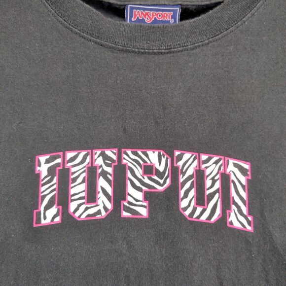 JanSport Men's IUPUI T-Shirt Black Size XL Short Sleeve Crew Neck Vintage - Picture 4 of 12